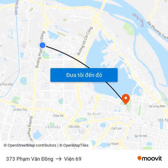373 Phạm Văn Đồng to Viện 69 map
