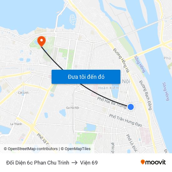 Đối Diện 6c Phan Chu Trinh to Viện 69 map