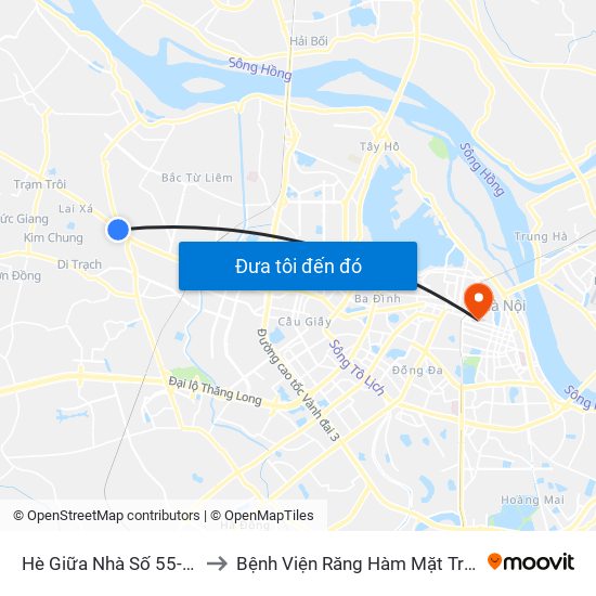 Hè Giữa Nhà Số 55-57 Phố Nhổn to Bệnh Viện Răng Hàm Mặt Trung Ương Hà Nội map