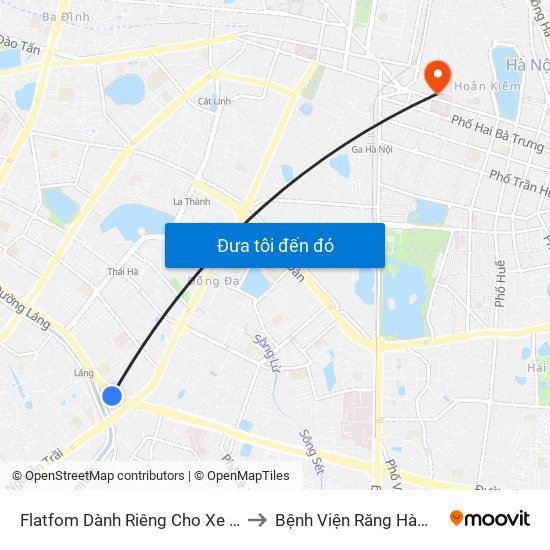 Flatfom Dành Riêng Cho Xe Buýt Trước Nhà 45 Đường Láng to Bệnh Viện Răng Hàm Mặt Trung Ương Hà Nội map