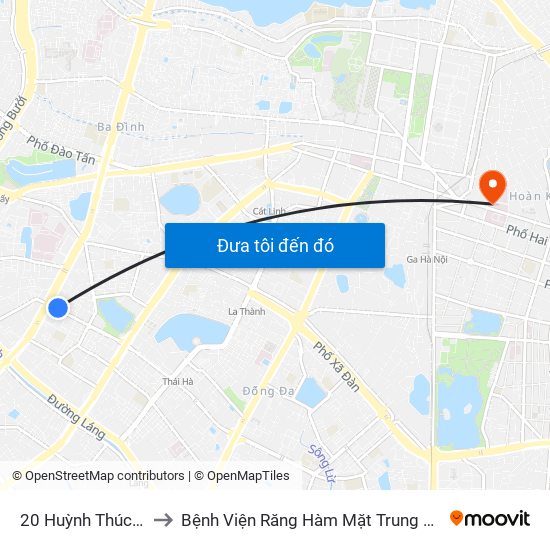 20 Huỳnh Thúc Kháng to Bệnh Viện Răng Hàm Mặt Trung Ương Hà Nội map