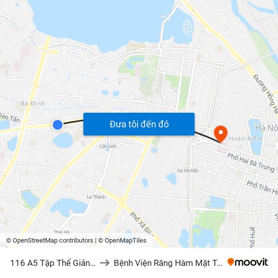 116 A5 Tập Thể Giảng Võ - Kim Mã to Bệnh Viện Răng Hàm Mặt Trung Ương Hà Nội map