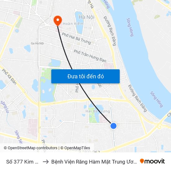 Số 377 Kim Ngưu to Bệnh Viện Răng Hàm Mặt Trung Ương Hà Nội map