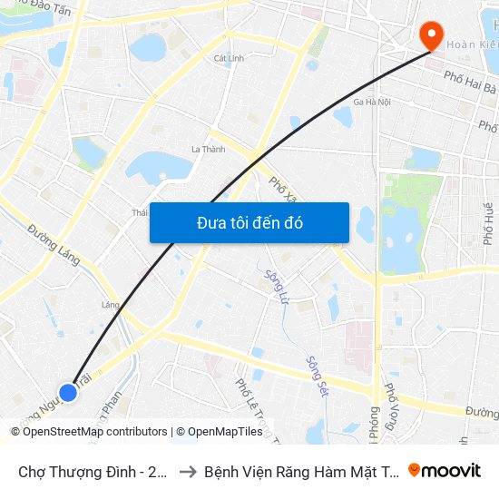 Chợ Thượng Đình - 224 Nguyễn Trãi to Bệnh Viện Răng Hàm Mặt Trung Ương Hà Nội map