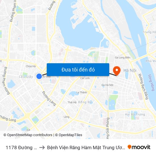 1178 Đường Láng to Bệnh Viện Răng Hàm Mặt Trung Ương Hà Nội map