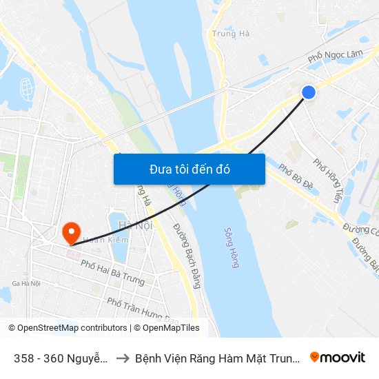 358 - 360 Nguyễn Văn Cừ to Bệnh Viện Răng Hàm Mặt Trung Ương Hà Nội map