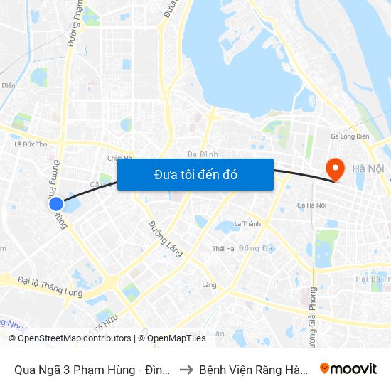 Qua Ngã 3 Phạm Hùng - Đình Thôn (Hướng Đi Phạm Văn Đồng) to Bệnh Viện Răng Hàm Mặt Trung Ương Hà Nội map