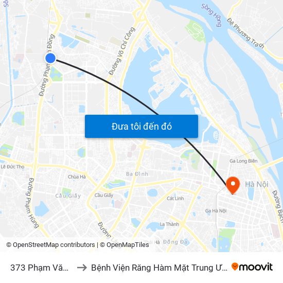 373 Phạm Văn Đồng to Bệnh Viện Răng Hàm Mặt Trung Ương Hà Nội map