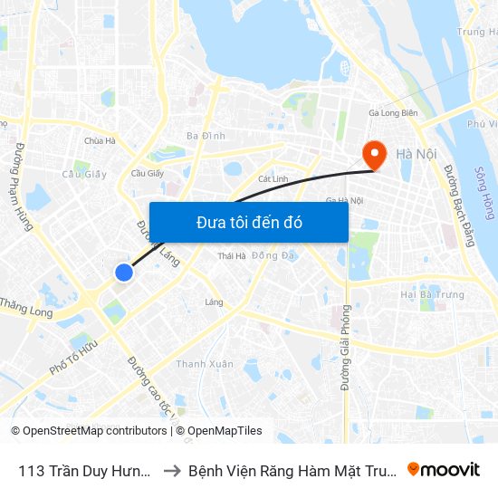 113 Trần Duy Hưng - Bộ Khcn to Bệnh Viện Răng Hàm Mặt Trung Ương Hà Nội map