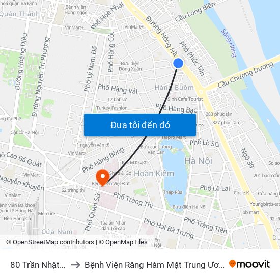 80 Trần Nhật Duật to Bệnh Viện Răng Hàm Mặt Trung Ương Hà Nội map