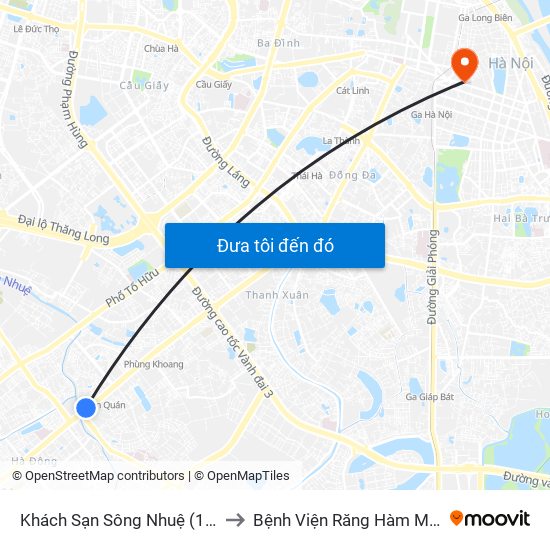 Khách Sạn Sông Nhuệ (148 Trần Phú- Hà Đông) to Bệnh Viện Răng Hàm Mặt Trung Ương Hà Nội map