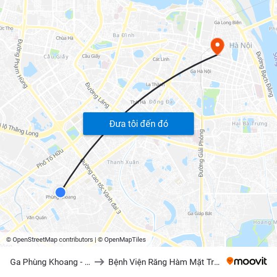 Ga Phùng Khoang - 81 Trần Phú to Bệnh Viện Răng Hàm Mặt Trung Ương Hà Nội map