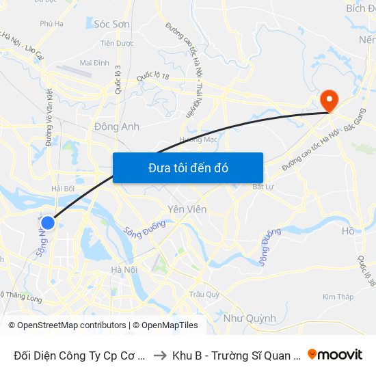 Đối Diện Công Ty Cp Cơ Điện Hn- Đường Đức Thắng to Khu B - Trường Sĩ Quan Chính Trị - Bộ Quốc Phòng map