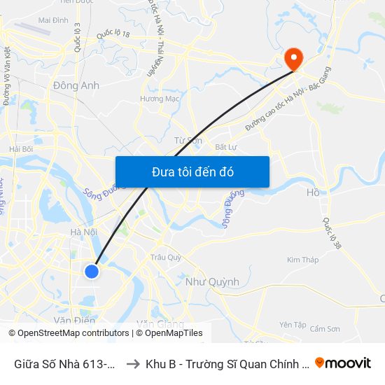 Giữa Số Nhà 613-615 Kim Ngưu to Khu B - Trường Sĩ Quan Chính Trị - Bộ Quốc Phòng map