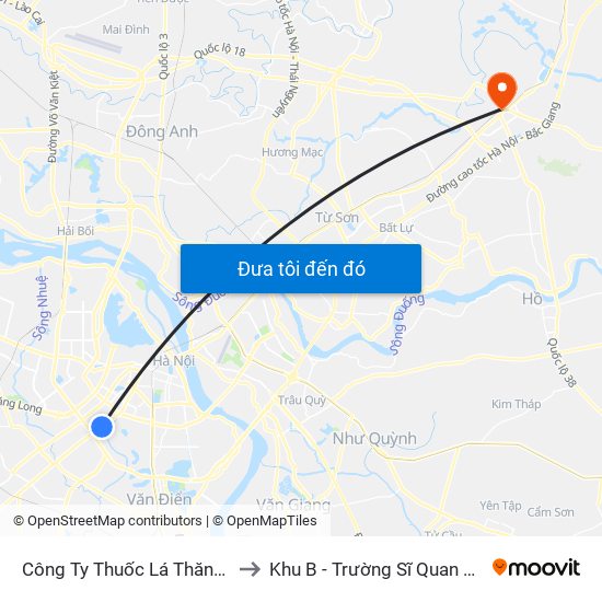 Công Ty Thuốc Lá Thăng Long - 235 Nguyễn Trãi to Khu B - Trường Sĩ Quan Chính Trị - Bộ Quốc Phòng map