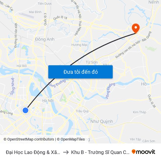 Đại Học Lao Động & Xã Hội - 43 Trần Duy Hưng to Khu B - Trường Sĩ Quan Chính Trị - Bộ Quốc Phòng map