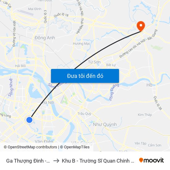 Ga Thượng Đình - Nguyễn Trãi to Khu B - Trường Sĩ Quan Chính Trị - Bộ Quốc Phòng map
