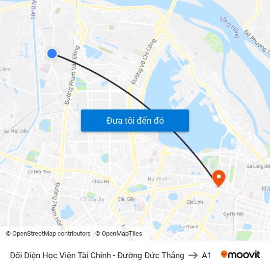 Đối Diện Học Viện Tài Chính - Đường Đức Thắng to A1 map