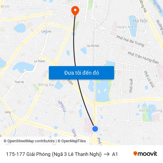 175-177 Giải Phóng (Ngã 3 Lê Thanh Nghị) to A1 map