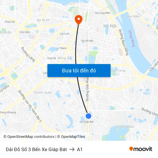 Dải Đỗ Số 3 Bến Xe Giáp Bát to A1 map