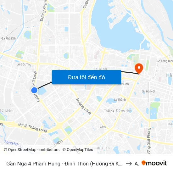 Gần Ngã 4 Phạm Hùng - Đình Thôn (Hướng Đi Khuất Duy Tiến)-Cột Sau to A1 map
