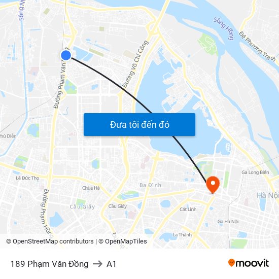 189 Phạm Văn Đồng to A1 map