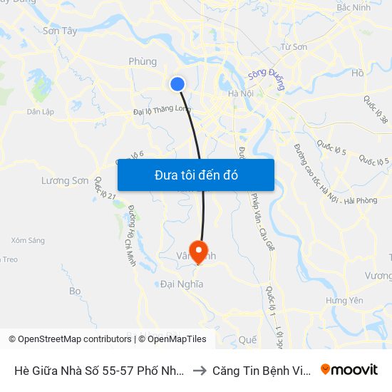 Hè Giữa Nhà Số 55-57 Phố Nhổn to Căng Tin Bệnh Viện map