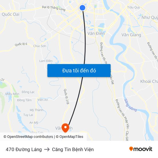 470 Đường Láng to Căng Tin Bệnh Viện map