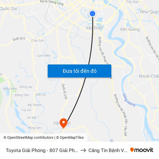 Toyota Giải Phóng - 807 Giải Phóng to Căng Tin Bệnh Viện map