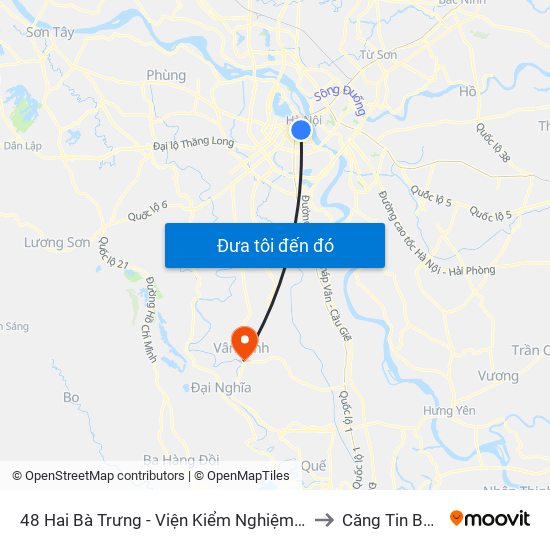 48 Hai Bà Trưng - Viện Kiểm Nghiệm Thuốc Trung Ương to Căng Tin Bệnh Viện map