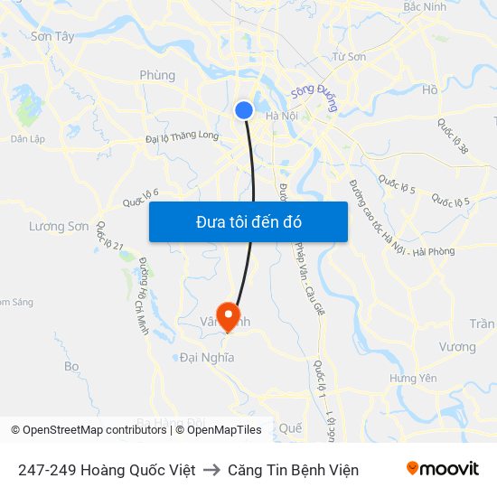 247-249 Hoàng Quốc Việt to Căng Tin Bệnh Viện map