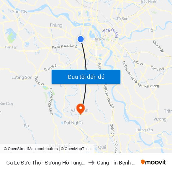 Ga Lê Đức Thọ - Đường Hồ Tùng Mậu to Căng Tin Bệnh Viện map