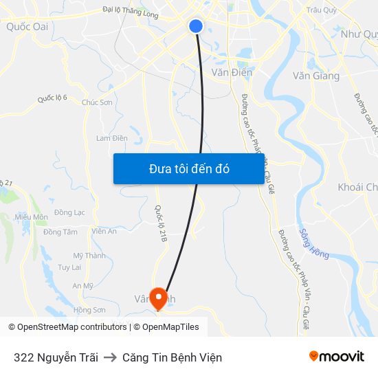 322 Nguyễn Trãi to Căng Tin Bệnh Viện map