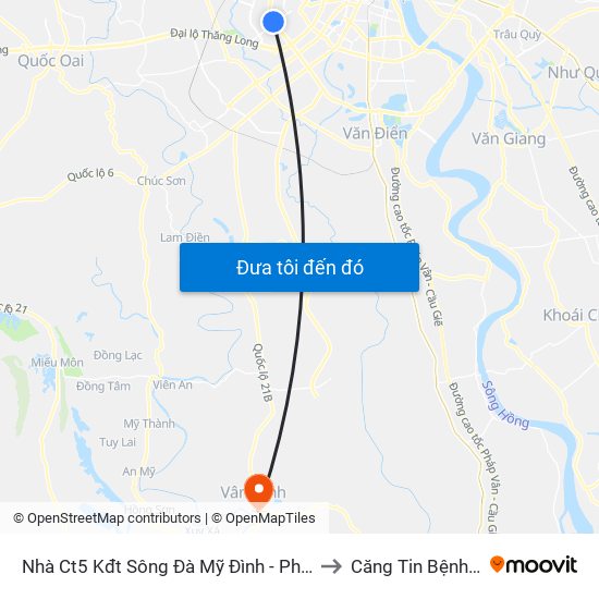 Nhà Ct5 Kđt Sông Đà Mỹ Đình - Phạm Hùng to Căng Tin Bệnh Viện map