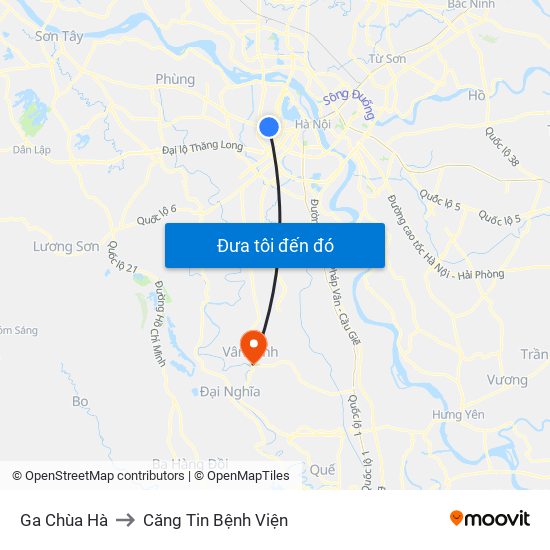 Ga Chùa Hà to Căng Tin Bệnh Viện map