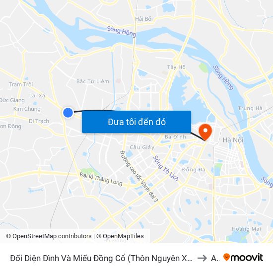 Đối Diện Đình Và Miếu Đồng Cổ (Thôn Nguyên Xá) - Đường 32 to A3 map