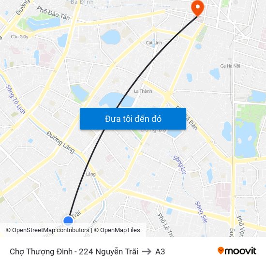 Chợ Thượng Đình - 224 Nguyễn Trãi to A3 map