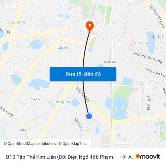 B10 Tập Thể Kim Liên (Đối Diện Ngõ 46b Phạm Ngọc Thạch) to A3 map