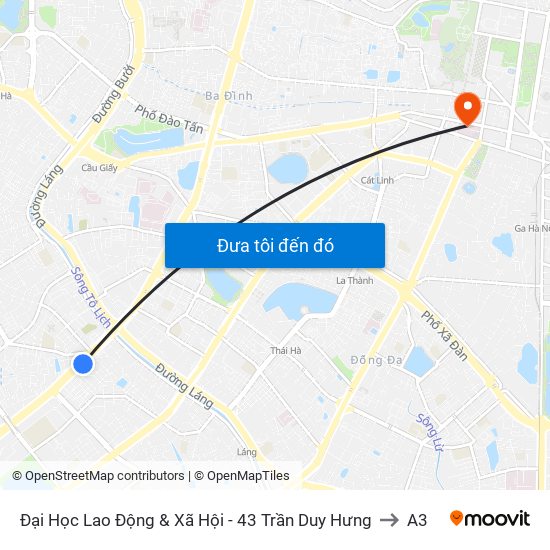 Đại Học Lao Động & Xã Hội - 43 Trần Duy Hưng to A3 map