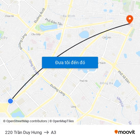 220 Trần Duy Hưng to A3 map