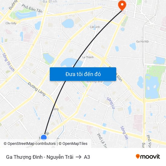 Ga Thượng Đình - Nguyễn Trãi to A3 map