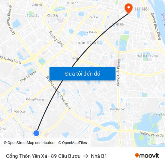 Cổng Thôn Yên Xá - 89 Cầu Bươu to Nhà B1 map