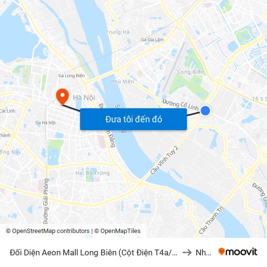 Đối Diện Aeon Mall Long Biên (Cột Điện T4a/2a-B Đường Cổ Linh) to Nhà B1 map
