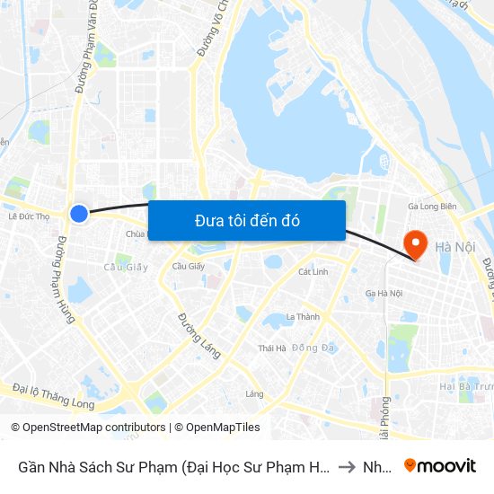 Gần Nhà Sách Sư Phạm (Đại Học Sư Phạm Hà Nội) - 136 Xuân Thủy to Nhà B1 map