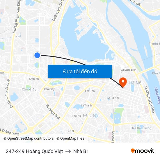 247-249 Hoàng Quốc Việt to Nhà B1 map