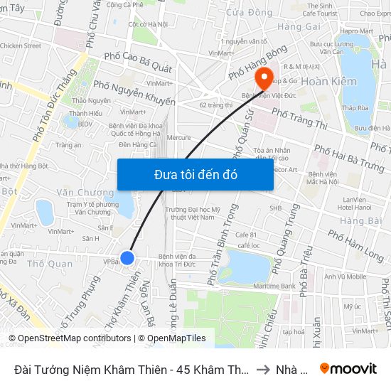 Đài Tưởng Niệm Khâm Thiên - 45 Khâm Thiên to Nhà B1 map