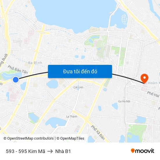 593 - 595 Kim Mã to Nhà B1 map