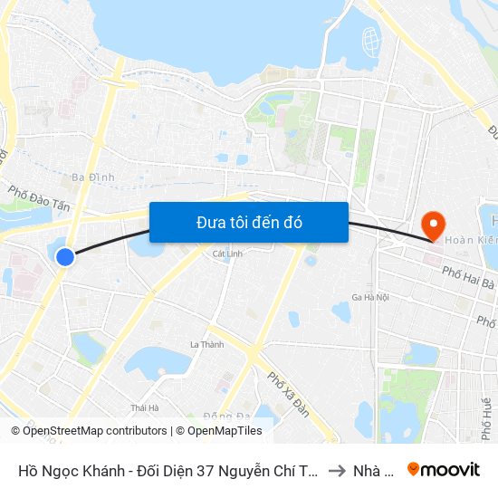 Hồ Ngọc Khánh - Đối Diện 37 Nguyễn Chí Thanh to Nhà B1 map