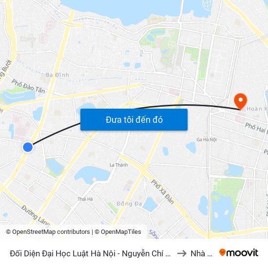 Đối Diện Đại Học Luật Hà Nội - Nguyễn Chí Thanh to Nhà B1 map