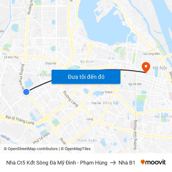 Nhà Ct5 Kđt Sông Đà Mỹ Đình - Phạm Hùng to Nhà B1 map